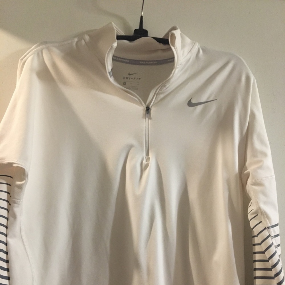 White nike running quarter-zip